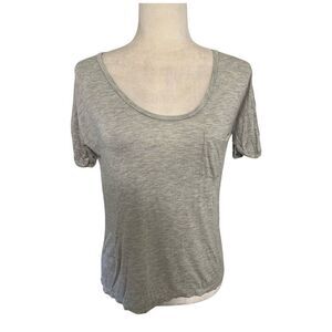 j crew womens solid gray Round Neck short sleeve top t shirt xs